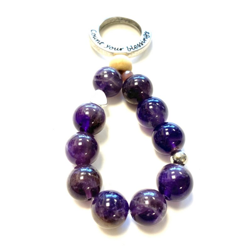 Keychain protection stone Amethyst / rest and distance