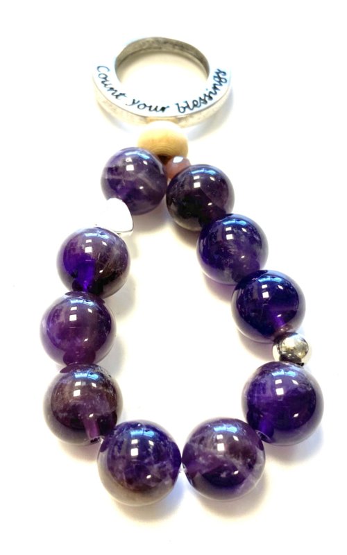 Keychain protection stone Amethyst / rest and distance
