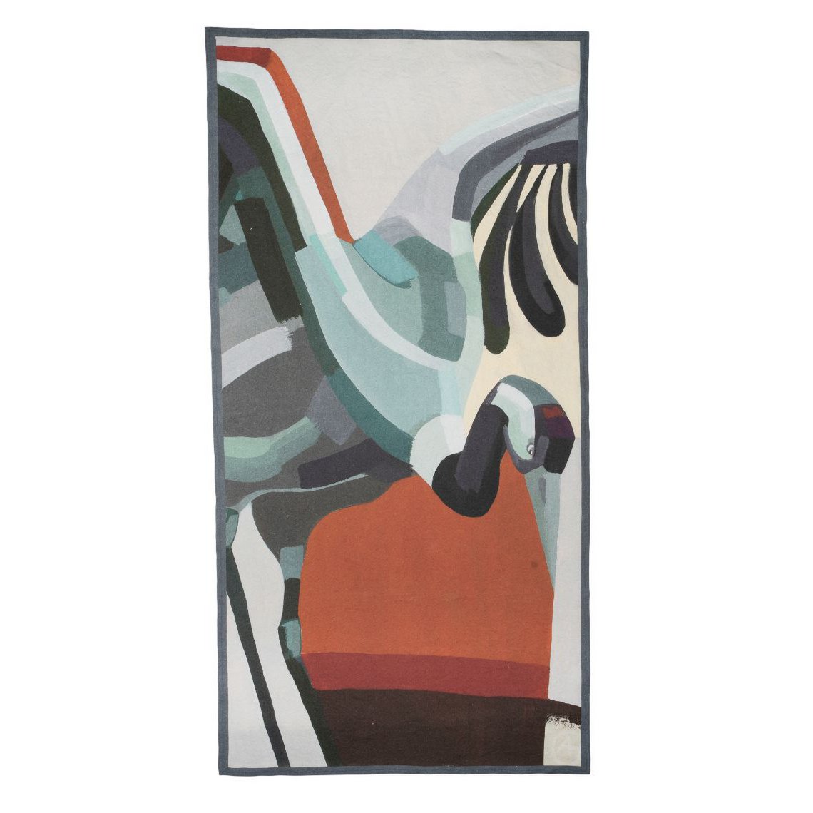 Linen beach towel Crane - Agnė Kišonaitė