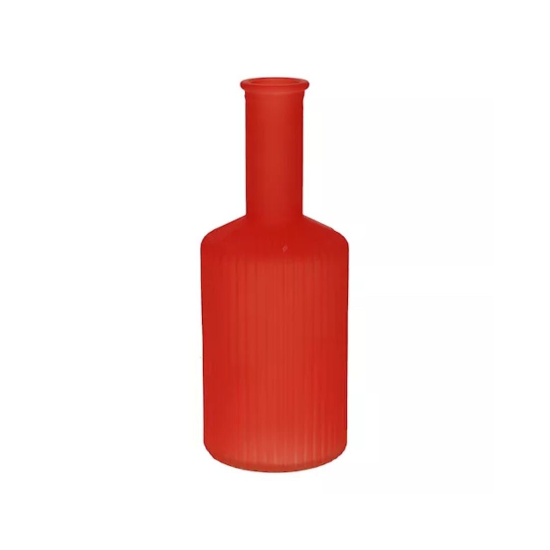 Vase Caro Lines Hals Matte Kirsche 20,5 cm