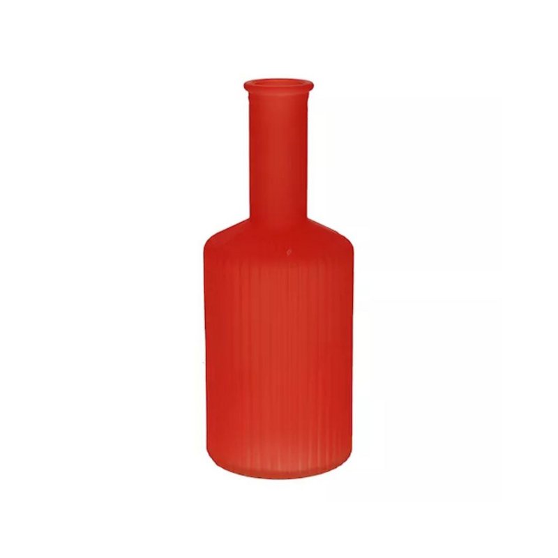 Vase Caro Lines Hals Matte Kirsche 20,5 cm