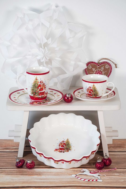 Plato de postre de porcelana Happy Santa 19,5 cm Isabelle Rose