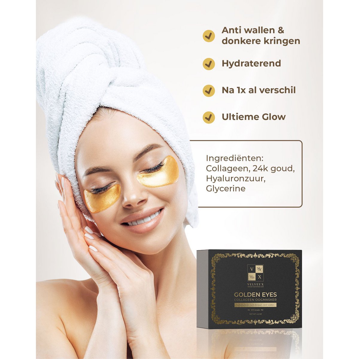 24K Goud Collageen oogmasker 12 paar