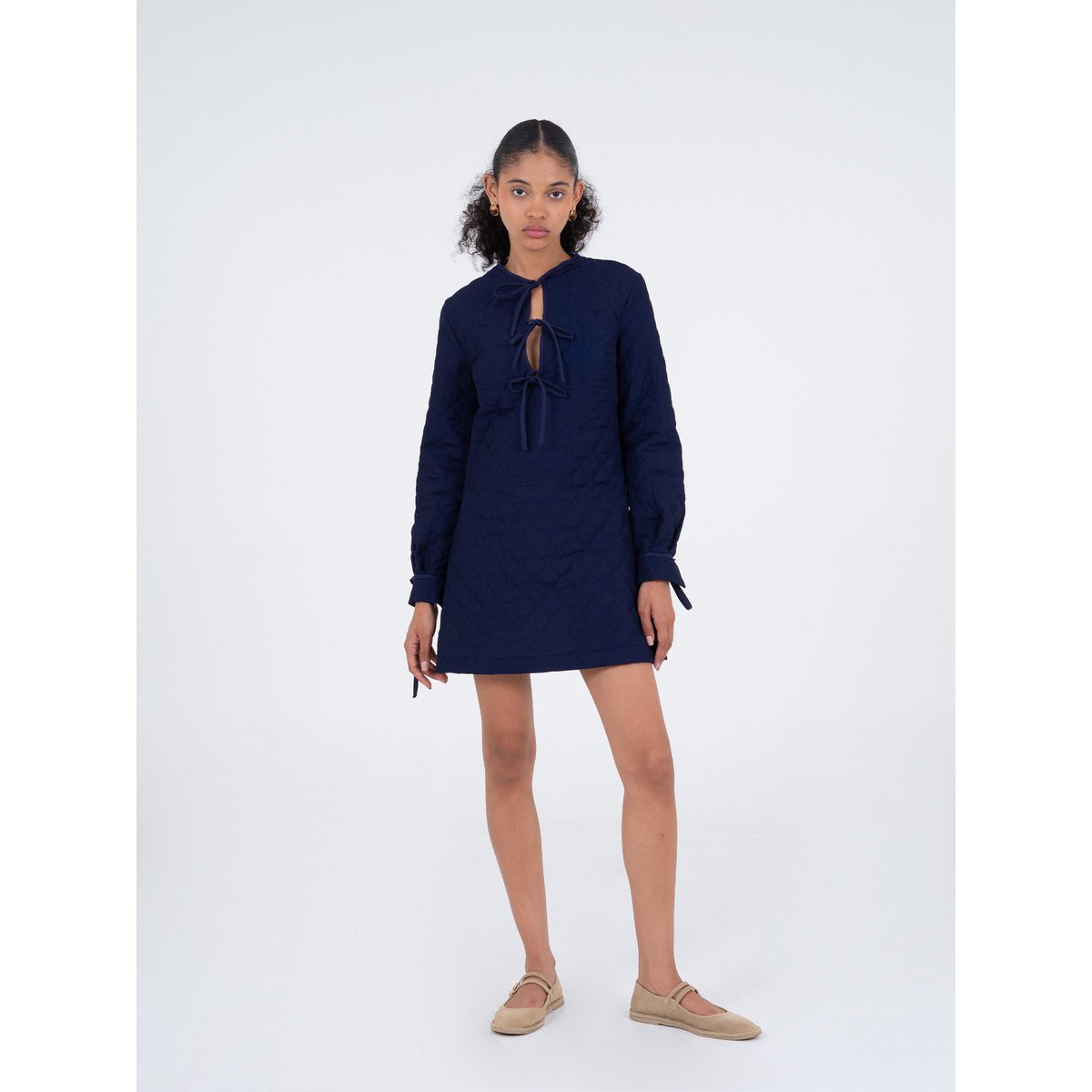 Mini-robe matelassée bleue Chelsea