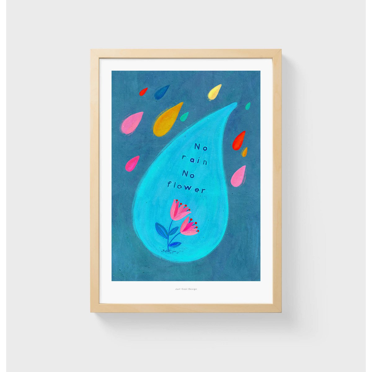 Kein Regen, keine Blumen | Illustration Poster Kunstdruck