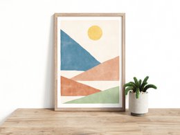 Art print "Mountains abstract pastel" | different sizes