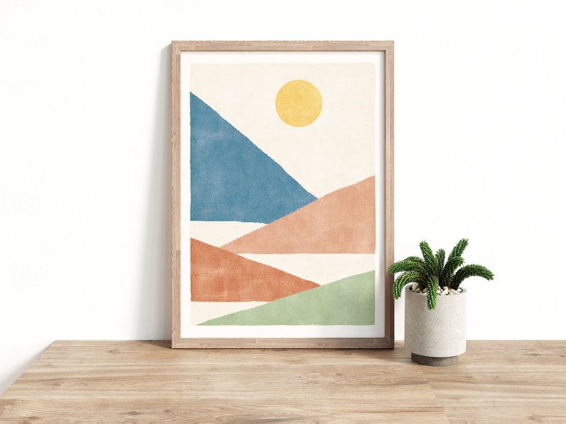 Art print "Mountains abstract pastel" | different sizes