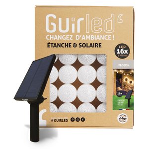 Snowflake Wasserdichte und solarbetriebene Outdoor-Lichterkette mit LED-Kugeln