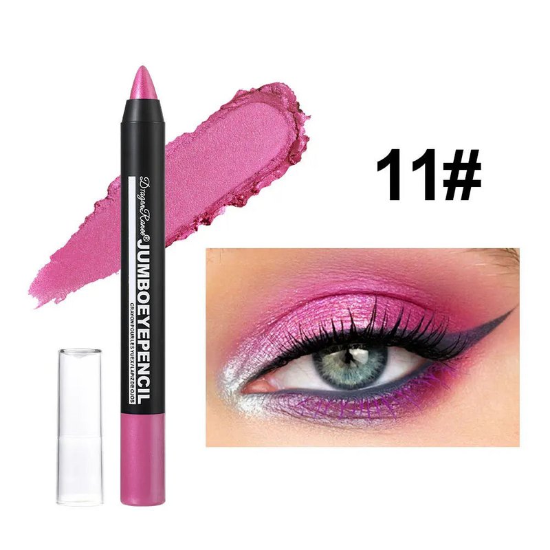 Rokerige Donkergroene Oogschaduw Potloodstift Waterdicht Parelmoer 12 Kleuren Metallic Glitter Oogschaduw Markeerstift Make-up Tool