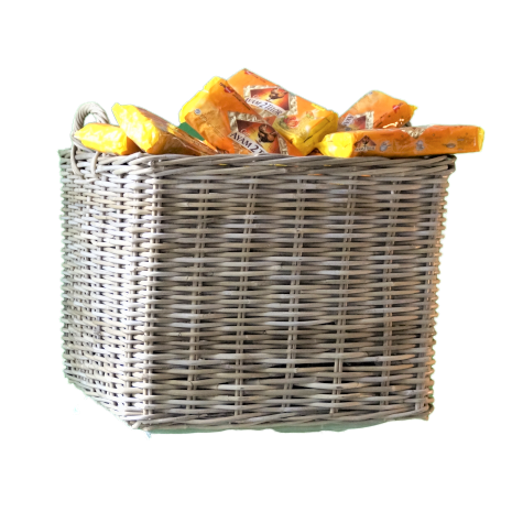 Cesta de almacenamiento recta L Marfil