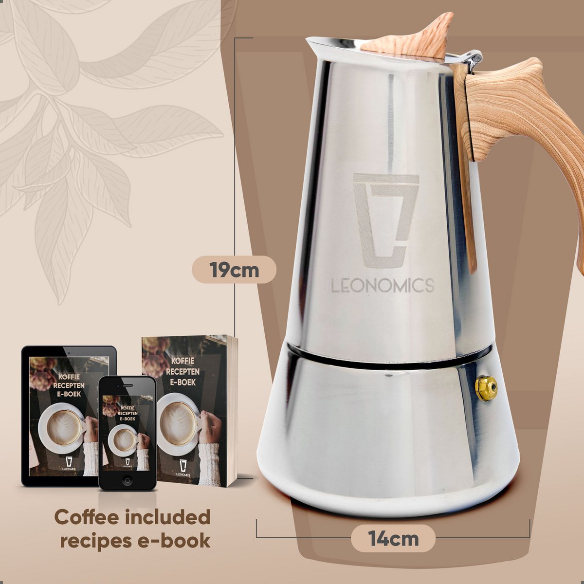 Olla Moka de Acero Inoxidable 300 ml