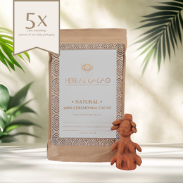 Natural cacao bar, 500 grams, made from Maya Mountain, Lachua, and Alta Verapaz cacao beans.