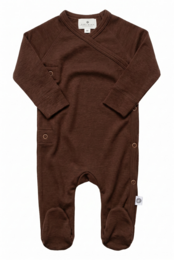 Playsuit / Strampler aus Wolle – Merinowolle – Schokoladenfondant