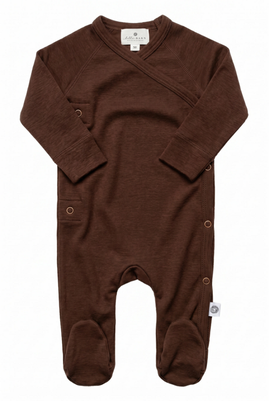 Playsuit / Strampler aus Wolle – Merinowolle – Schokoladenfondant
