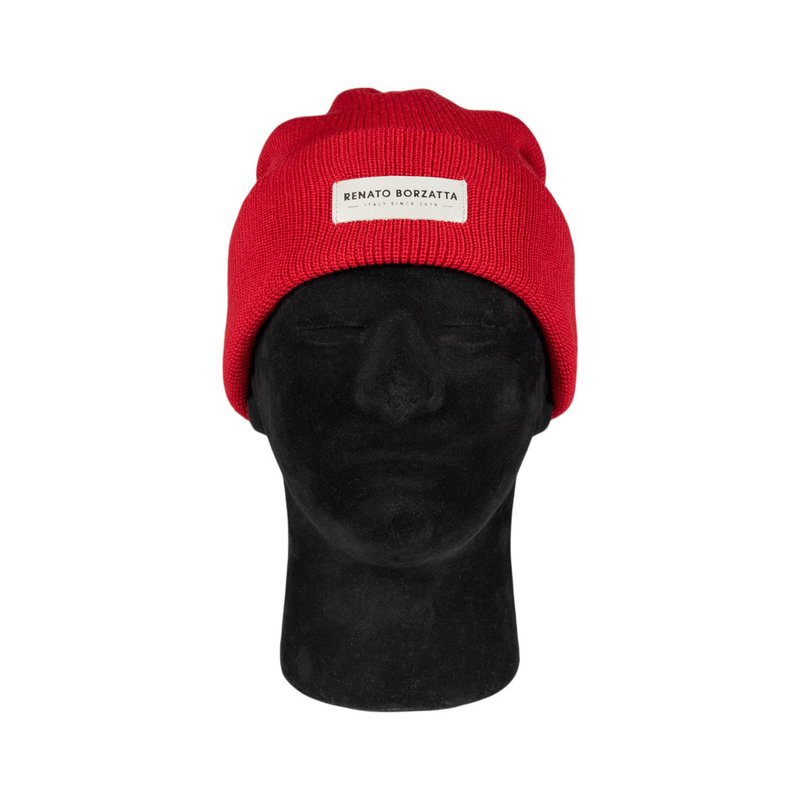 RB5001V | Monviso double -layer jersey beeh Mixed wool Made in Italy. Red color - single size