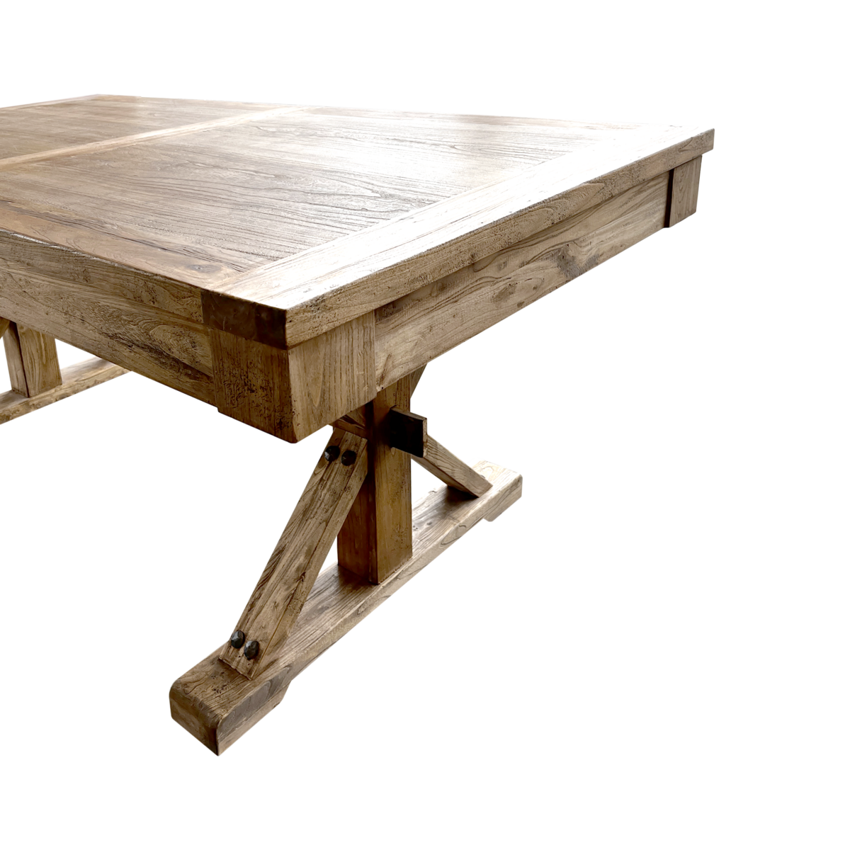 Extendable elm table 200 x 100 x 80 h cm