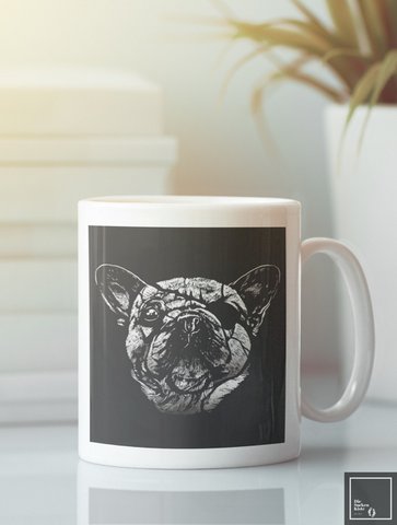 Kaffeebecher Bulldoge mit Augenklappe