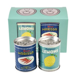 Salz- und Pfefferstreuer aus Zinn – Zitronen und Harissa