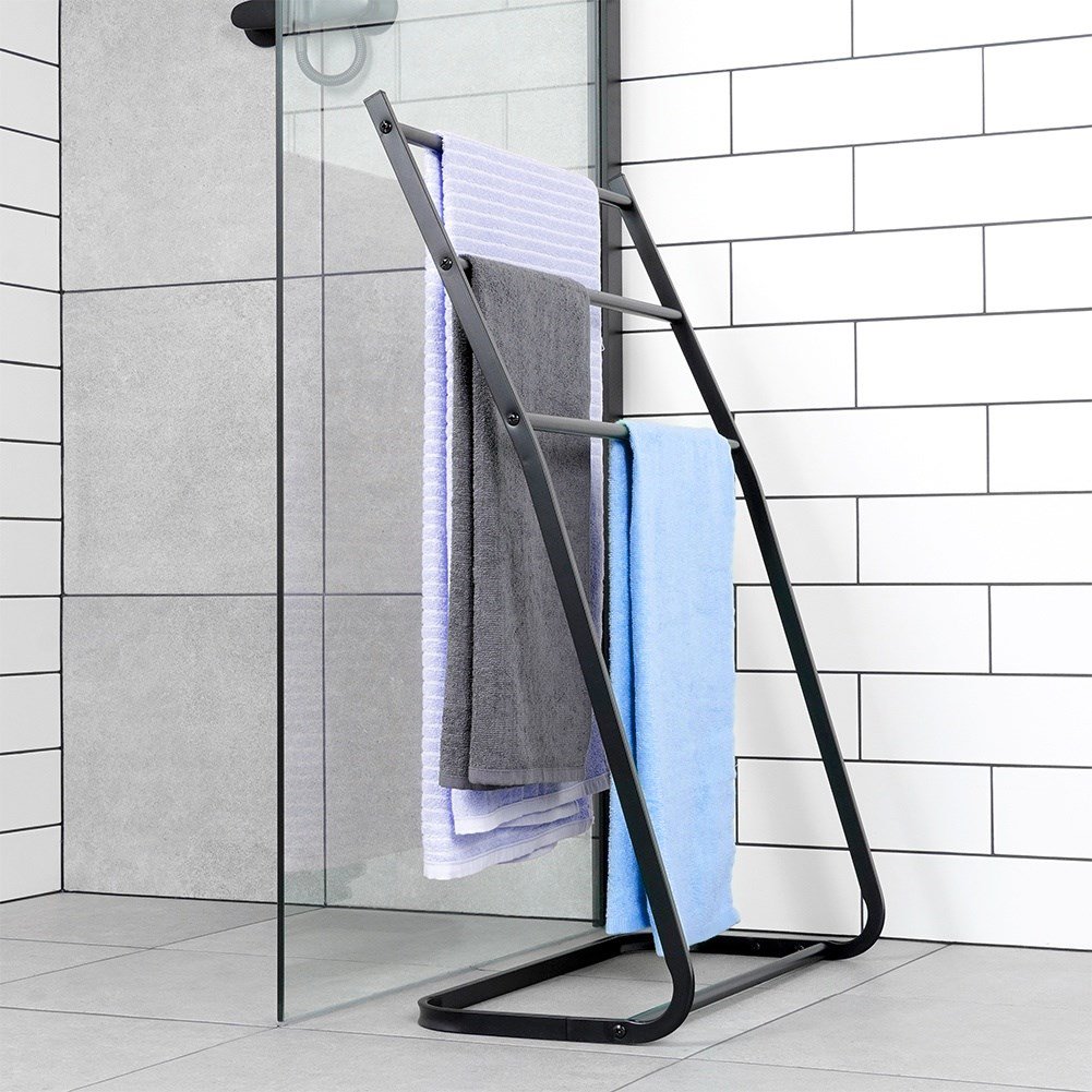 Towel Stand Metal Black