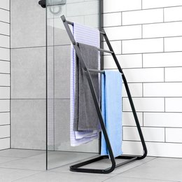 Towel Stand Metal Black