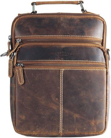 Cognac -colored buffalo -pheran shoulder bag