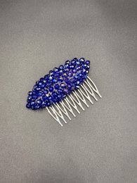 Peineta de cristal con iris azul para peinados de novia