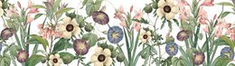 Self-adhesive border "Wildflowers" pink / green on white