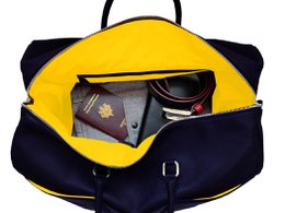 VUE LAC Reisetasche. Erste Kollektion - Marineblau - Gelbe Kante