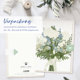Klappkarte blauer Blumenstrauß, inkl. Umschlag