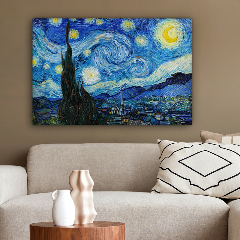 Canvas Maleri - Wall Decoration - De Sterrennacht - Vincent Van Gogh