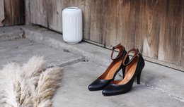 Håndlavede læderhæle (8 cm) - Vivienne - Sorte vintagesko 35-42