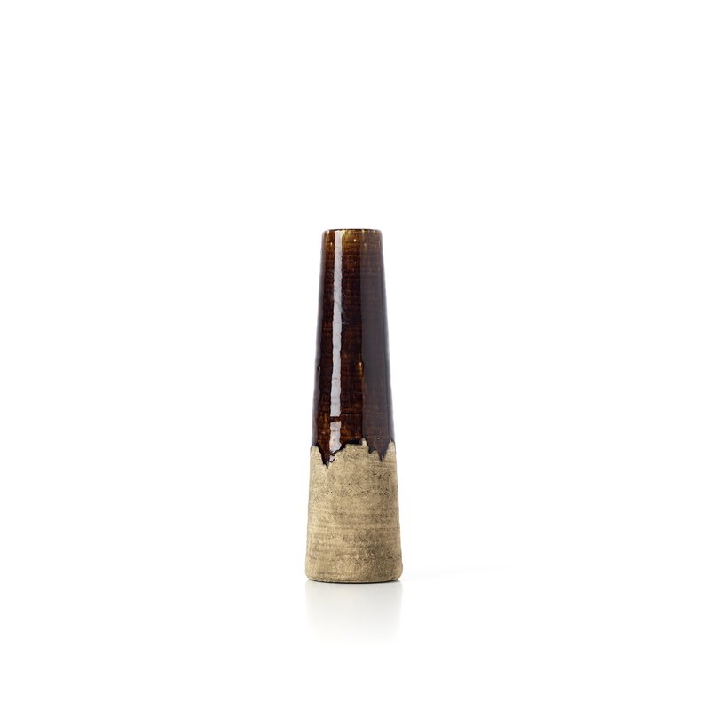Die Amber Cone Vase – Betonbraun – S