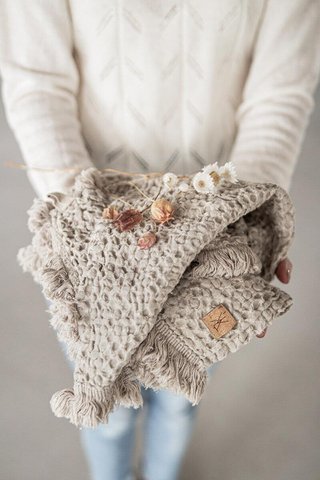 BEDA linen waffle towel, 50 x 70 cm