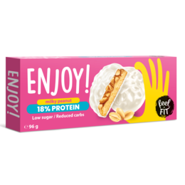 Fühlen Sie sich FIT. Viel Spaß! Milky Peanut – Proteinkekse mit Sahne und Erdnüssen im Milchüberzug, ohne Zuckerzusatz