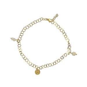 Anklet Coin & Aventurine - Gold