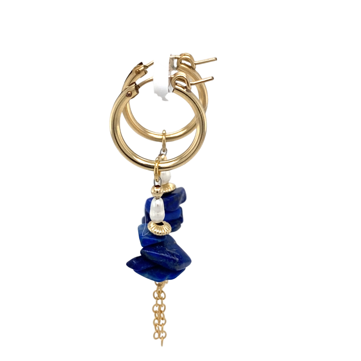Ocean Lapis Lazuli and pearl earrings