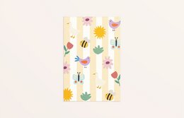 5x tarjeta Rayas con estampado de primavera