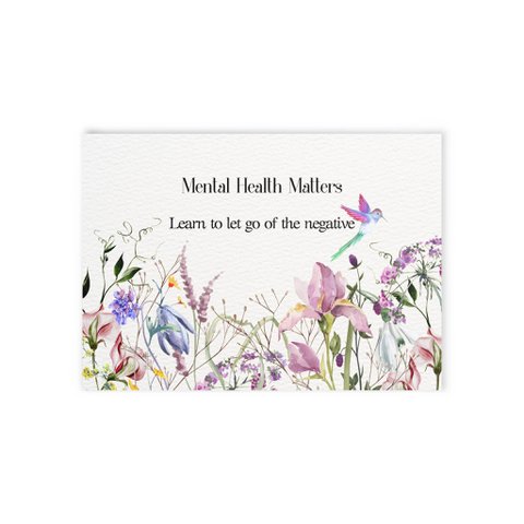 Australia - Watercolor "Let Go" Mental Health Matters Art Print Card