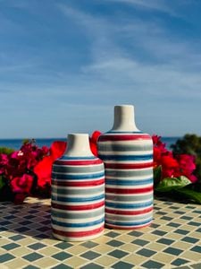 Ceramic bottle Oil donor oil bottle of oil jugs "Pura" for olive oil & vinegar in Italy
