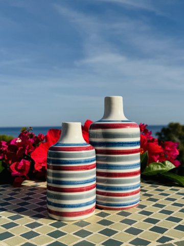 Ceramic bottle Oil donor oil bottle of oil jugs "Pura" for olive oil & vinegar in Italy