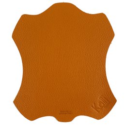 K0001LB | Made in Italy Mouse Mat in Genuine Full Grain Leather, Dollar Grain - Orange Color - Dimensions: 20 x 23 cm - Packaging: TNT tubular bag