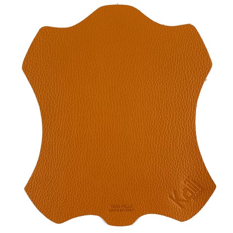 K0001LB | Made in Italy Mouse Mat in Genuine Full Grain Leather, Dollar Grain - Orange Color - Dimensions: 20 x 23 cm - Packaging: TNT tubular bag