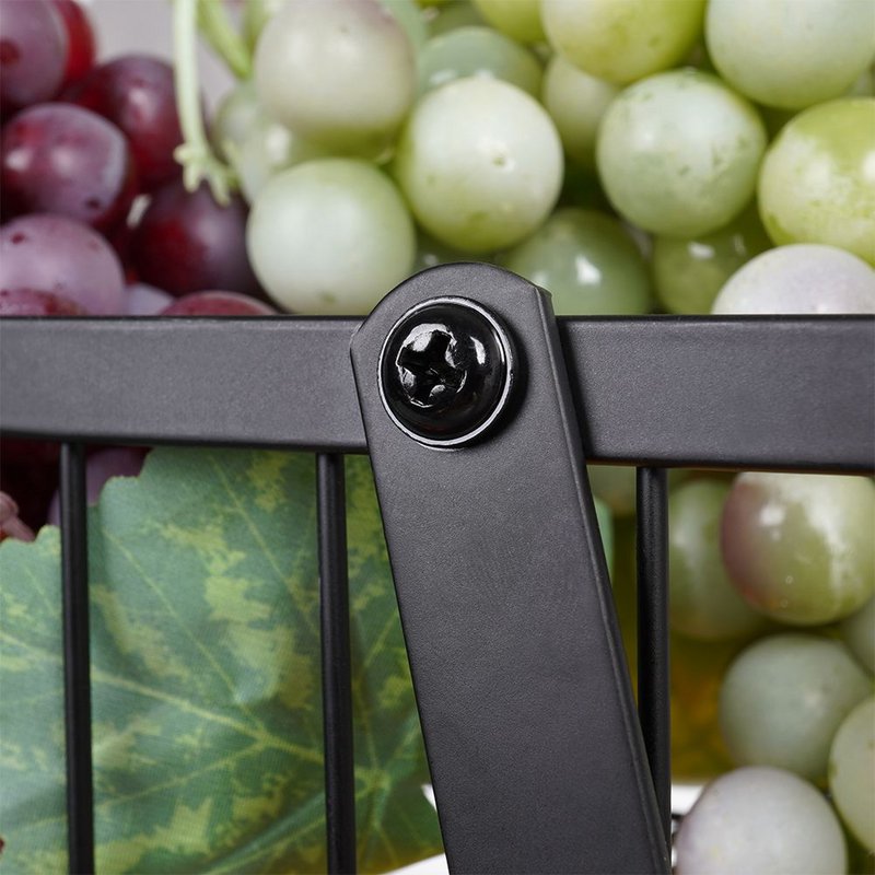 Fruit Basket Metal Black 3-Level