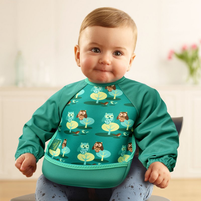 Neoprene bib with raglan sleeves owls