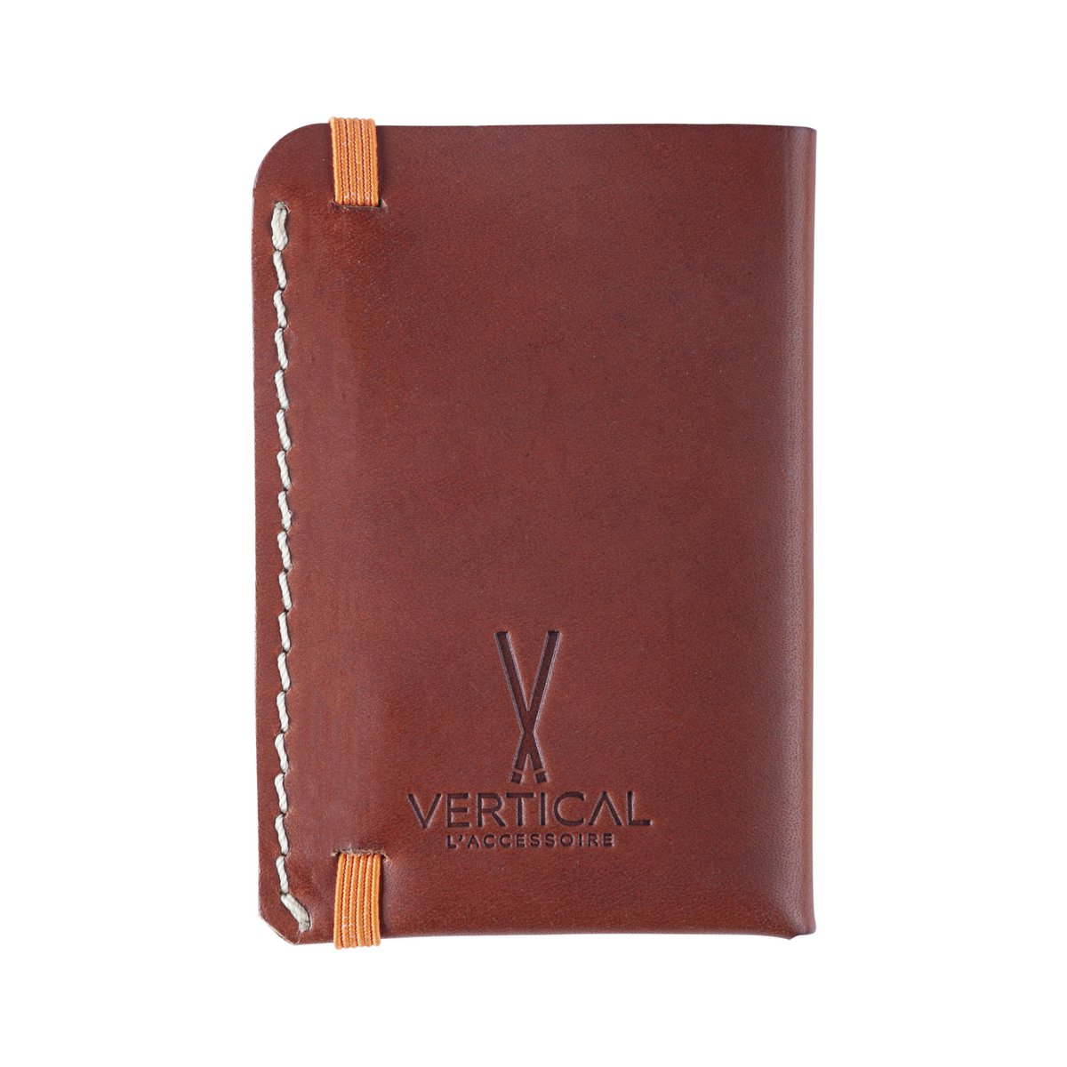 Porte-cartes en cuir cognac