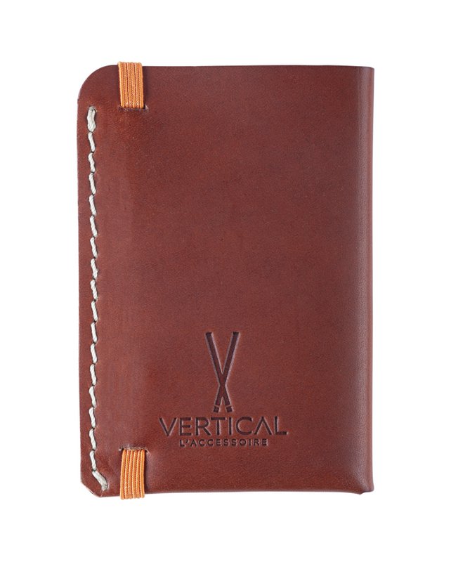 Porte-cartes en cuir cognac