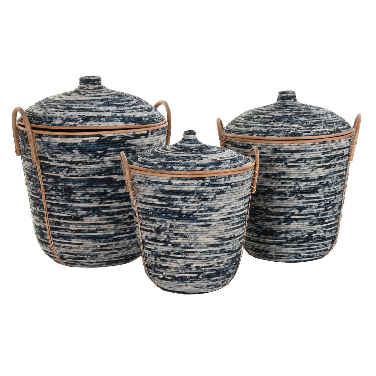 CESTA CONJUNTO 3 RATAN 56X51X62 NEGRO DC196243