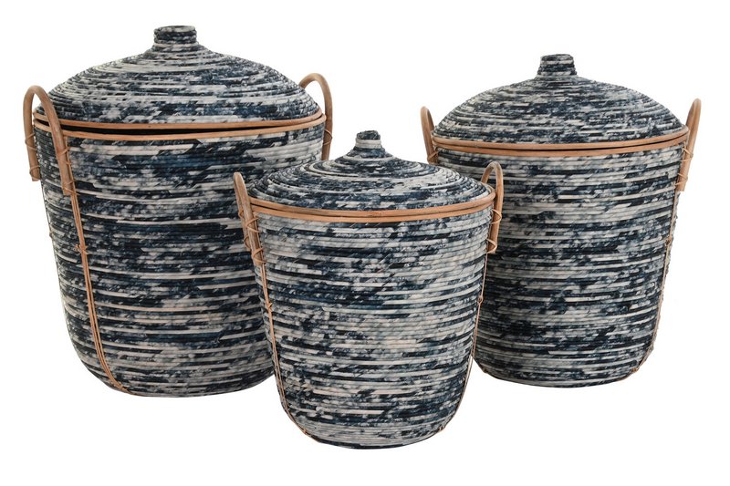 CESTA CONJUNTO 3 RATAN 56X51X62 NEGRO DC196243