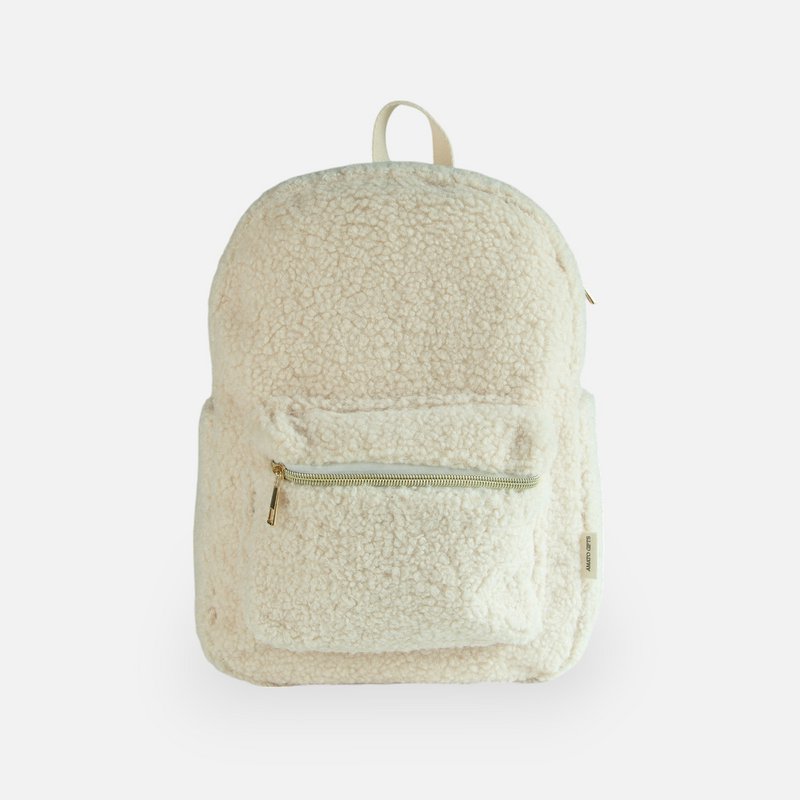 Mochila de peluche - beige