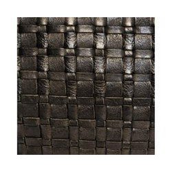 Black ladies bag or shoulder bag made of braided leather handles and